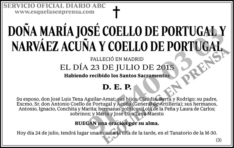 María José Coello de Portugal y Narváez Acuña y Coello de Portugal